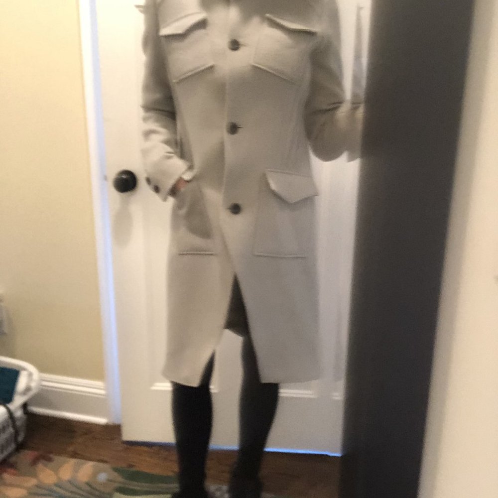 SALE-Off the RUNWAY- THAKOON -Very RARE, Chic, Flattering Coat, Sz 8, GREY Wool - Picture 2 of 12